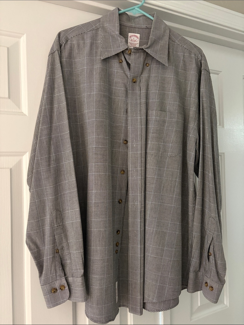Brooks Brothers Gray Plaid Button-Down Shirt